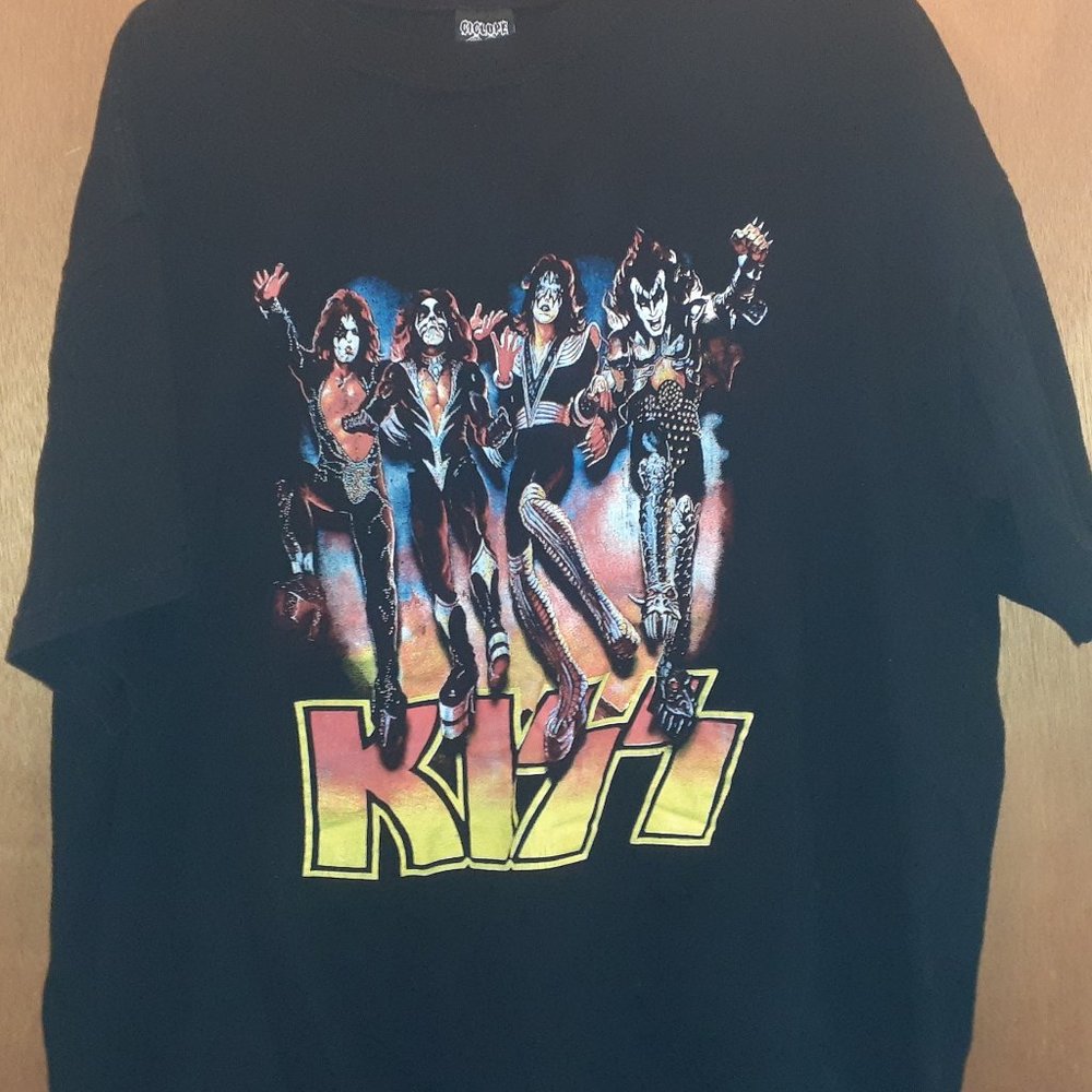 Kiss Mens 2 Sided Tee Shirt Black Size 2XL